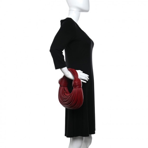 Bottega Veneta Double Knot Tote Bag In Red Tubular Spaghetti - Picture 3 of 10